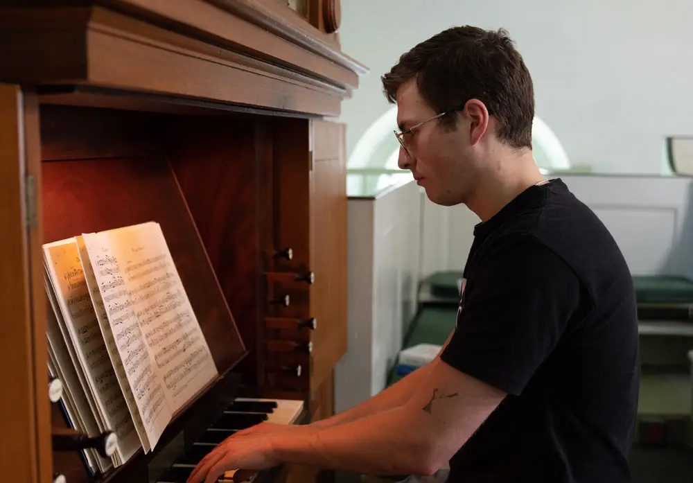 Karl Bolte our organist playing
